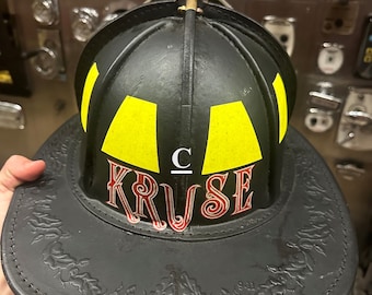 Reflective Helmet Natural Leather Fire Helmet Miller Style TL2