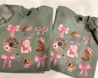 Dolly Parton “I Beg Your Parton” Pink Bow Tshirt or sweatshirt