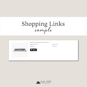 This is a sample of our clickable shopping links which is included in our design advice listing from Salt Hill Interiors on Etsy.