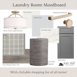 Moodboard/Diseño de interiores/Decoración de lavandería/Servicios de diseño de interiores/Ayuda de diseño/Diseño electrónico/Descarga instantánea/Diseño de lavandería