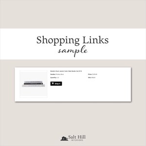 This is a sample of our clickable shopping links which is included in our pre-styled design listing from Salt Hill Interiors on Etsy.