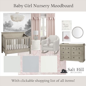 Moodboard/Diseño de interiores/Habitación infantil para niña/Servicios de diseño de interiores/Ayuda de diseño/Diseño electrónico/Descarga instantánea/Diseño de habitación infantil