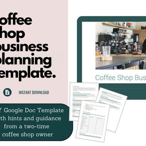 テンプレート: コーヒーショップビジネスプランナーワークブック l 編集可能なGoogleドキュメントテンプレート l コーヒーショップの開業方法 l カフェワークブック