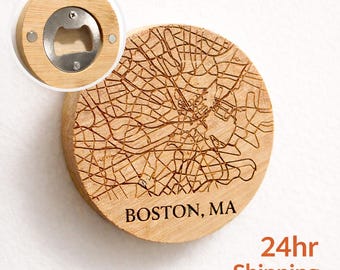 Personalisierte Custom Home Map Flaschenöffner Magnet, Paar Andenken