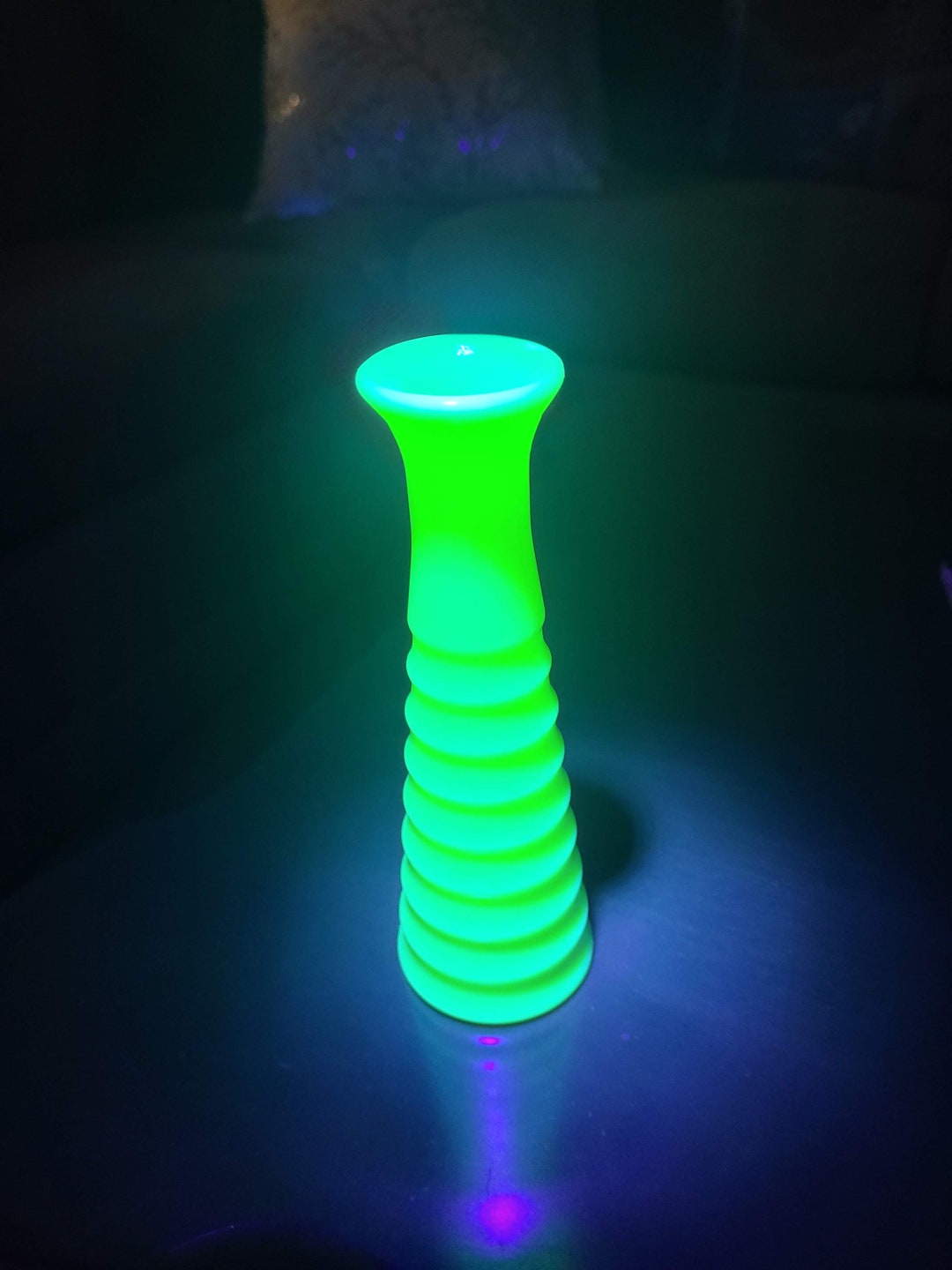 Vintage Jadeite Uranium Glass Bud Vase Etsy