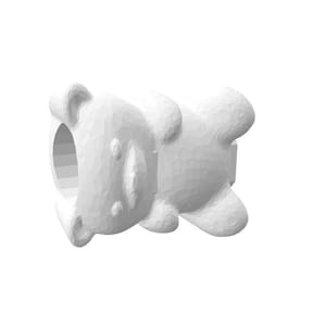 Può includere: Porta anelli in ceramica bianca a forma di orso. L'orso è sdraiato sulla schiena con le zampe in aria.