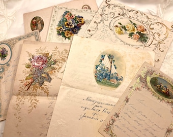 1880 -1919 Antike Briefe mit schoenen Bildern, 22 Seite Digitaler Download