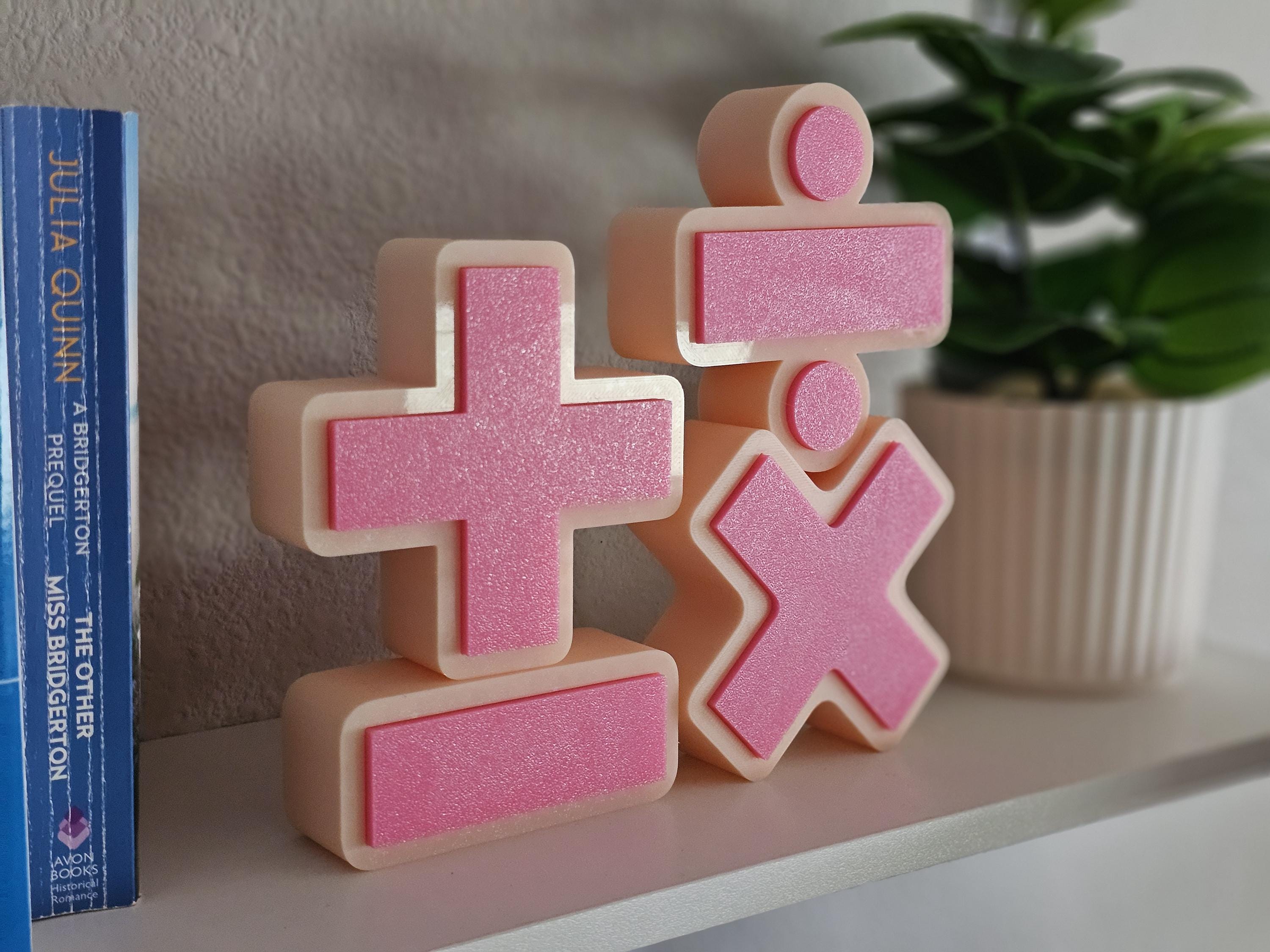 3D Printed Math Symbols Desk Decor - Etsy