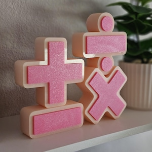 3D Printed Math Symbols  Desk Decor
