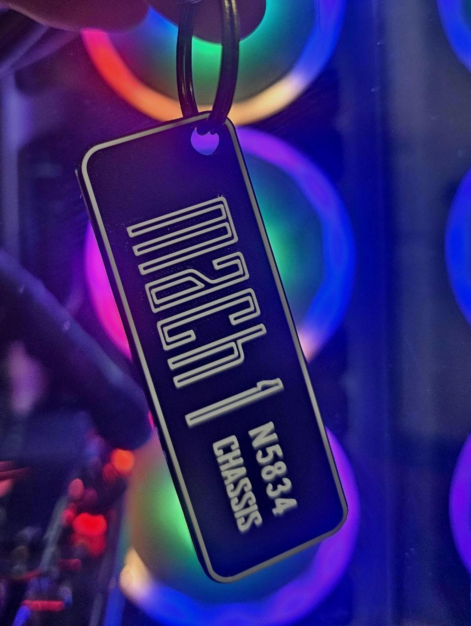 MACH 1 Custom Badge Key Chain 3d Printed - Etsy