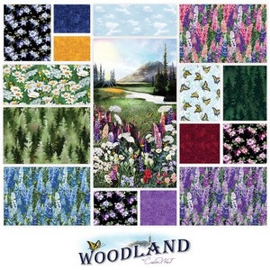 Woodland- Fat Quarter Bundle (15 pcs + 1 panel)- Clothworks -