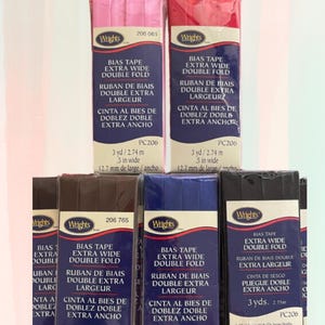 Wrights Bias Tape - Double Fold - 3 yds - multiple colors
