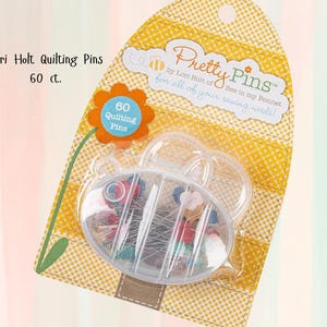 Pins - Lori Holt QUILTING Pretty Pins by Bee in my Bonnet for Riley Blake Designs - 60 Extra Long Pins