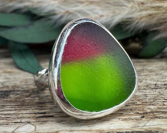 Fusing Glass Statement Ring: Recyceltes Sterling Silber,