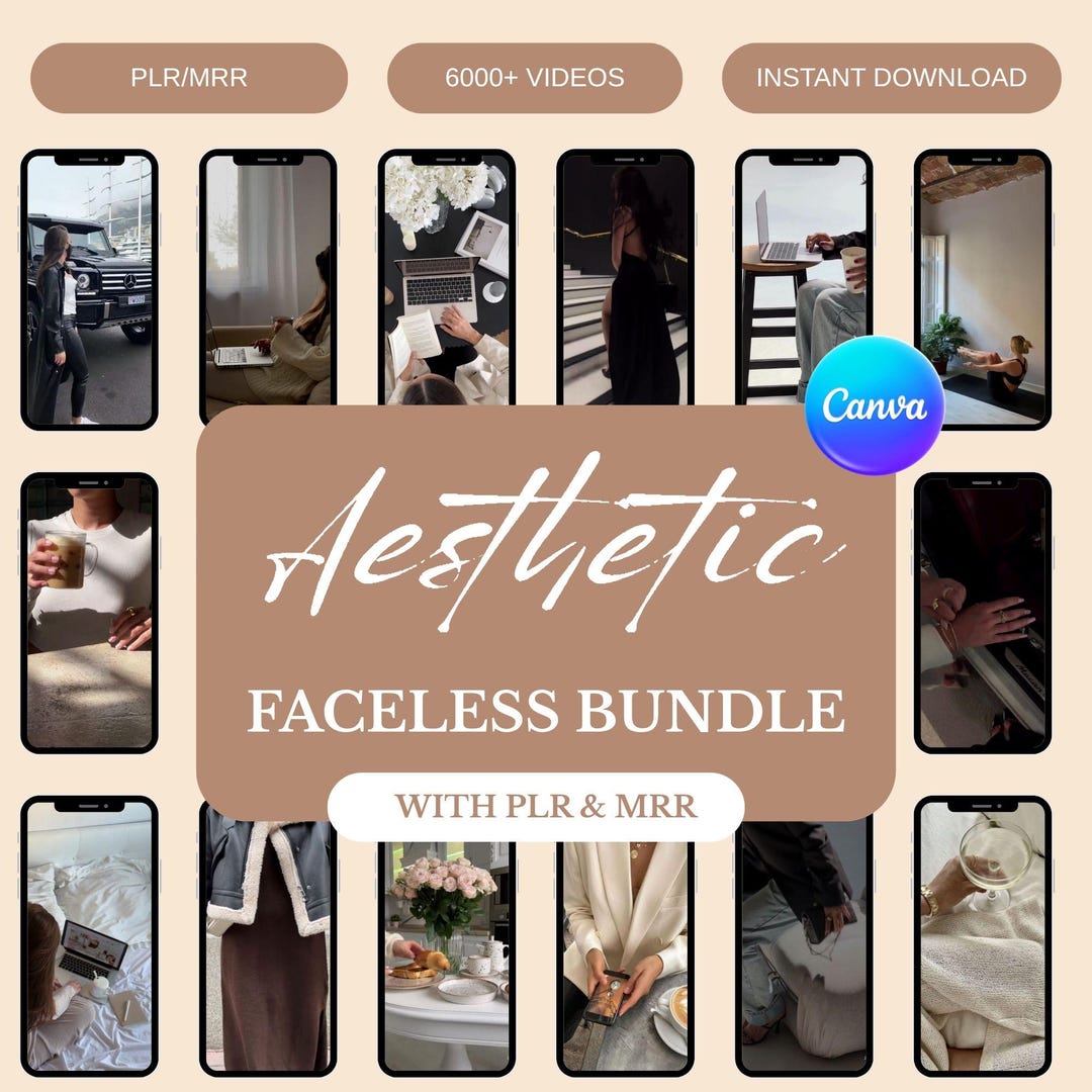 6000+ Aesthetic Faceles Video Reels + Story MRR & PLR Resell | Affiliate Marketing, Email ...