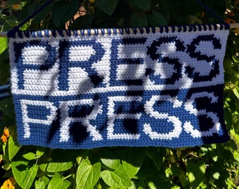 PRESS Crochet Tapestry Pattern / Free Palestine / Crochet Wall Hanging / PATTERN ONLY