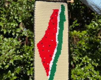 Seeds of Freedom Crochet Tapestry Pattern / Free Free Palestine / Palestine tapestry / Crochet Wall Hanging / PATTERN ONLY