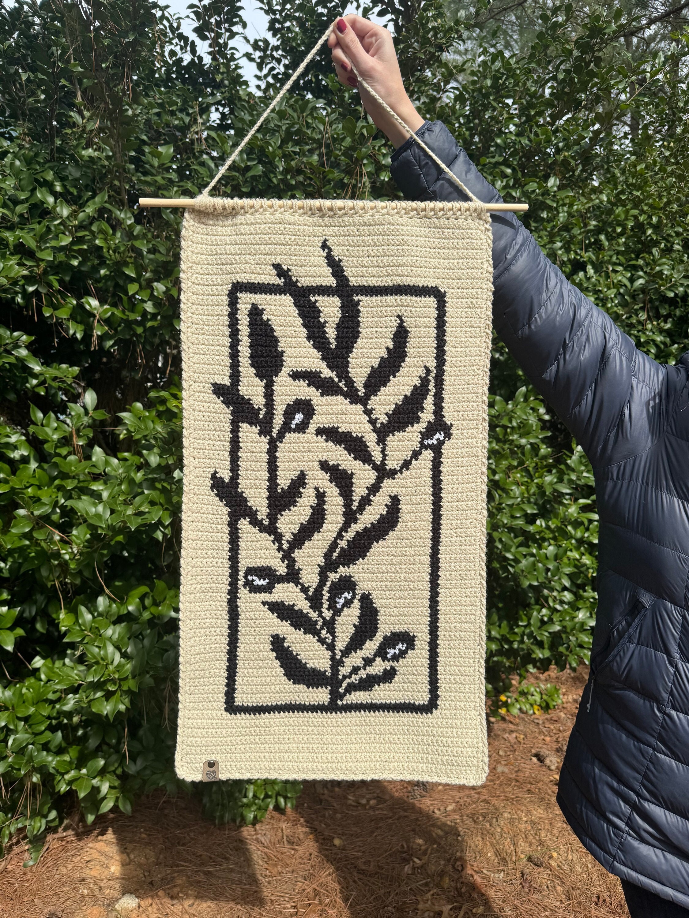 Olive Branch Crochet Tapestry Pattern / Free Palestine / For Palestine / Crochet Wall Hanging / PATTERN ONLY