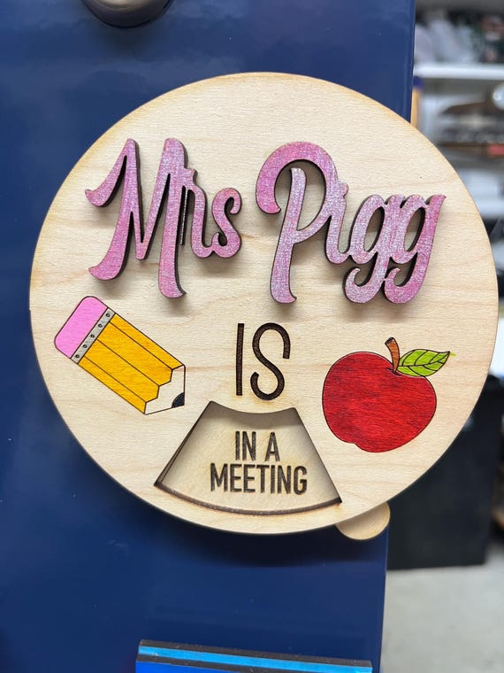 Teacher sign with rotating status