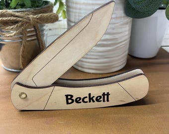 Wooden pocket knife for kids