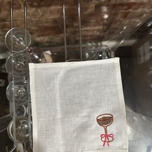 Espresso Martini coquette geborduurde cocktailservetonderzetters voor barwagen set van 4