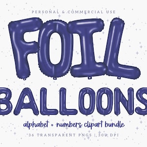 Navy Blue Foil Balloons Clipart, Navy Blue Foil Balloon Png, Navy Foil Alphabet, Balloon Alphabets Clipart, Balloon Letters, Balloon Numbers