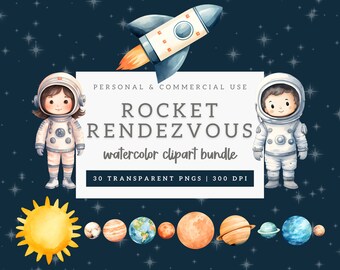 Weltraum Clipart, Weltraum-Thema, Png-Svg-Vektorgrafik, Astronauten Clipart, Sci-Fi-Grafikdesigns, kommerzielle Nutzung, Clipart-Bundle