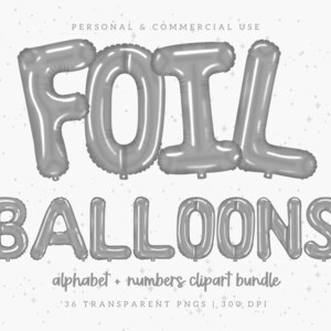 Silver Foil Balloons Clipart, Foil Balloon Png, Silver Foil Alphabet, Balloon Alphabets Clipart, Balloon Letters, Balloon Numbers