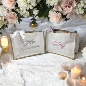 Personalized Mrs. Bride Tote Bag: Wedding Party Gift