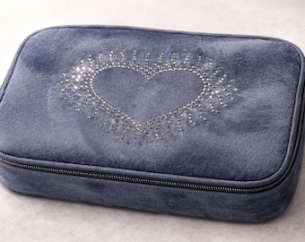 Vintage Yves Saint Laurent Heart Jewel Compact, Rhinestone YSL