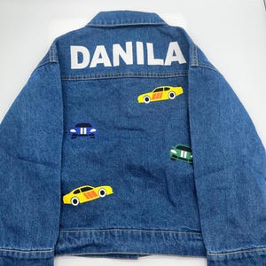 Chaqueta vaquera personalizada, abrigo moderno para niños, regalo único, chaqueta vaquera elegante, vaquera personalizada con nombre, regalo para niños, puff 3D