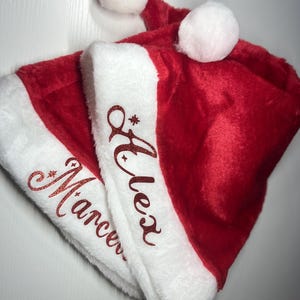 SALE Personalized Santa Hat, Customized Santa Hats, Custom Christmas Hats, Santa Hats, Holiday Hats, Velvet Santa Hats for Adult and kids