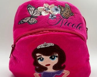 Personalized Floral Toddler Backpack: Kids Preschool Book Bag