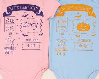 Personalized First Halloween Baby Bodysuit: Soft Cotton Outfit