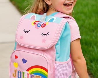 Personalized Unicorn Backpack for Kids – Custom Rainbow School Bag with Name