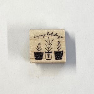 Fijne feestdagen met bloemen-stempel