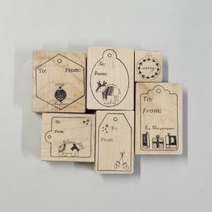 Christmas Gift Tag Rubber Stamp Set