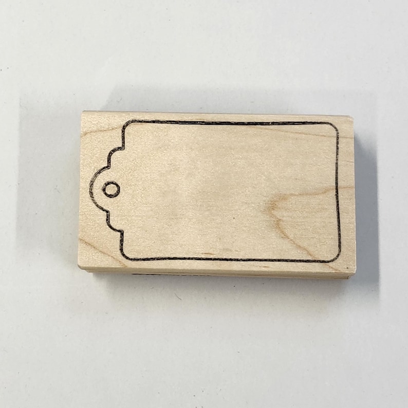 Rectangle Gift Tag Frame Rubber Stamp - Etsy