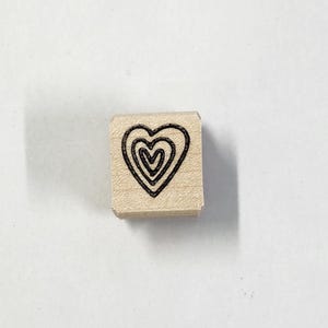 Triple Heart Rubber Stamp