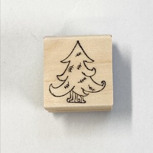 Snow Covered Pine Tree Rubber Stamp