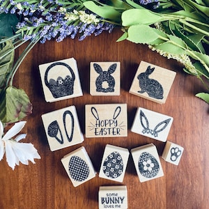 Easter Rubber Stamp Set, Easter bunny stamps