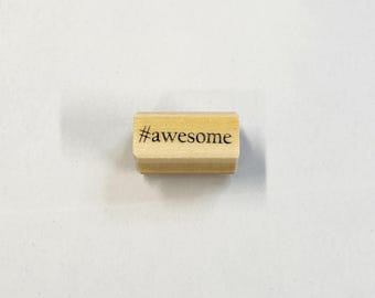 Hashtag Awesome Rubber Stamp