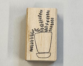 Potted Plant Rubber Stamp