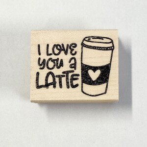 I Love You a Latte Gummistempel