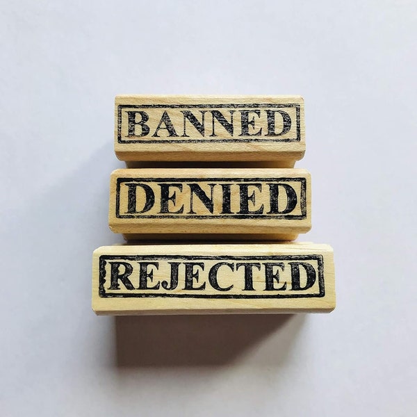 Banned, Denied, Rejected rubber stamp set