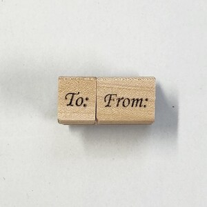 To and From Gift Tag Rubber Stamps, Set of 2 Stamps-Style D