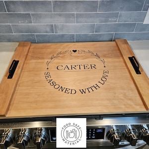 Personalized Stovetop Cover Noodle Board Walnut/Cherry/Maple Stove Cover Closing Gift housewarming/wedding gift Gas/Electric Stove farmhouse