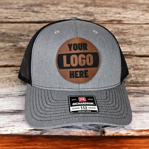 Custom Logo Leather Richardson 112/FlexFit hat Leather Patch Bulk Order Custom leather Patch Hat, Bulk hats Leather patch hat business merch
