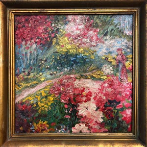Dipinto vintage ad olio su legno di Emil Nolde firmato a mano e incorniciato
