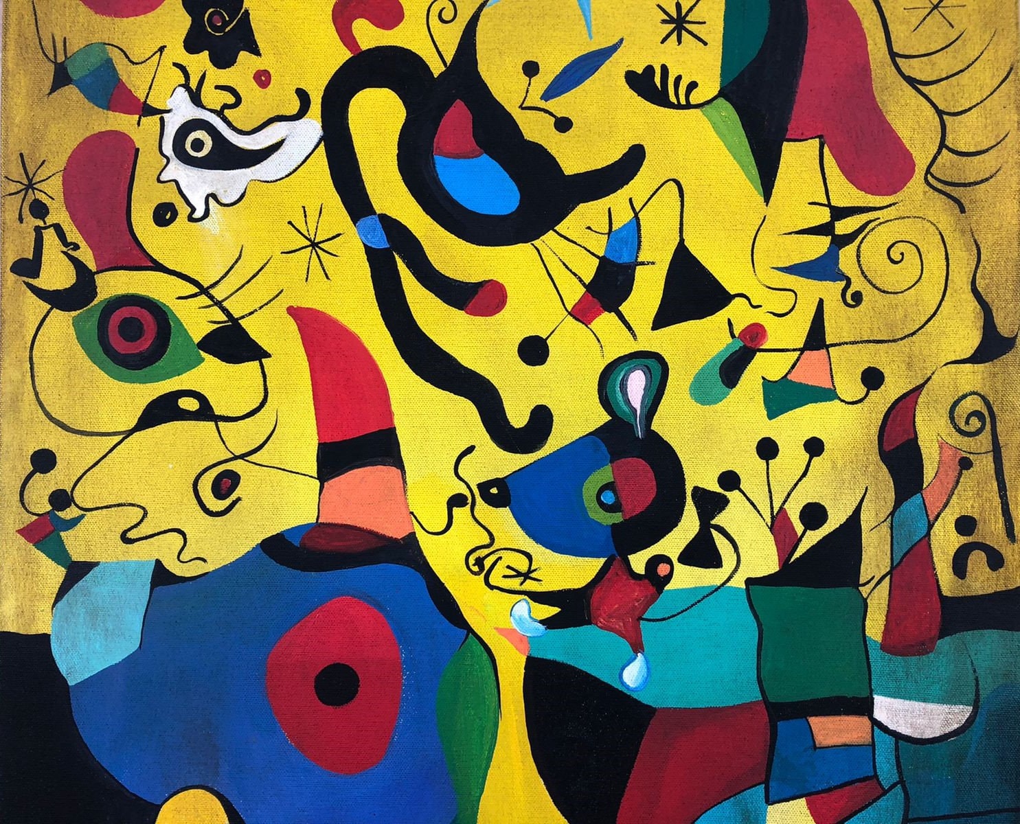 Joan Miro - Oil on Canvas, Signed, Artwork - Etsy